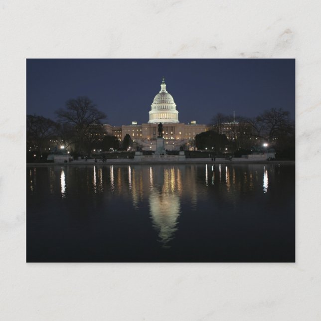 US Capitol Building Night Postcard (Front)