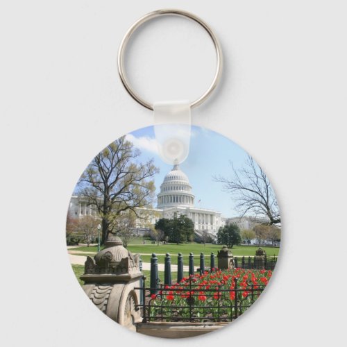 US Capitol building spring Keychain