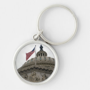 US Capitol Building with American Flag - East Keychain