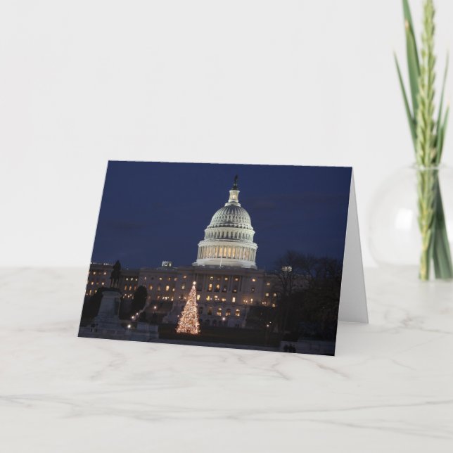US Capitol celebrating Christmas photo Holiday Card (Front)