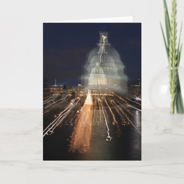 US Capitol celebrating Christmas photo Holiday Card (Front)
