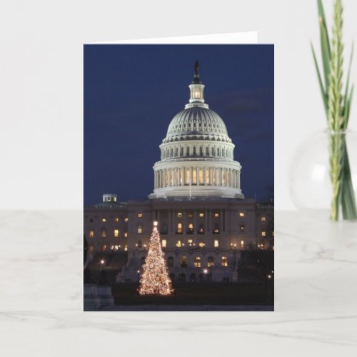 US Capitol celebrating Christmas photo Holiday Card