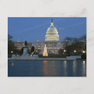 US Capitol celebrating Christmas photo Holiday Postcard