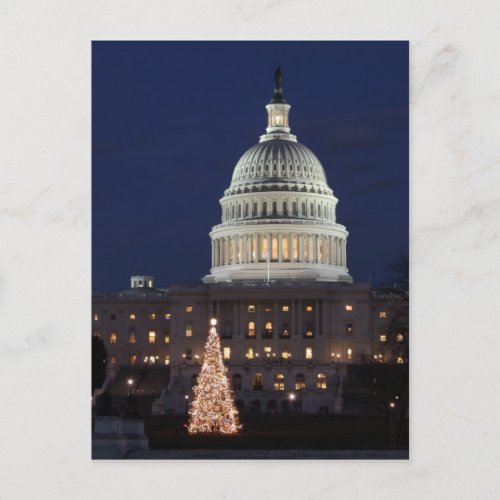 US Capitol celebrating Christmas photo Holiday Postcard