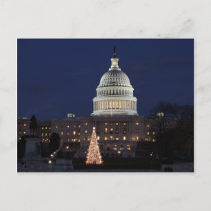 US Capitol celebrating Christmas photo Holiday Postcard
