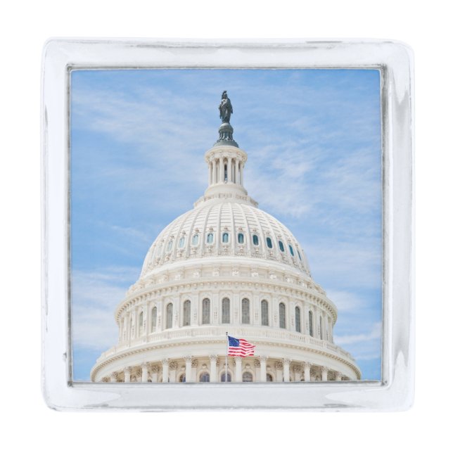 US Capitol Dome Silver Finish Lapel Pin (Front)