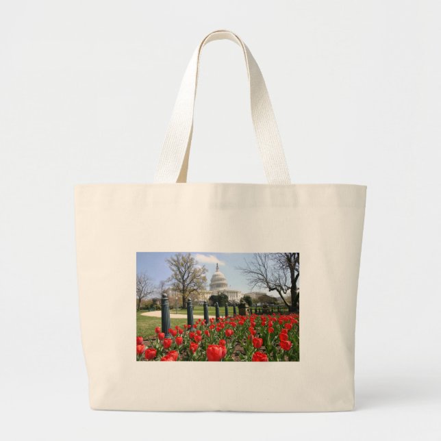 US Capitol spring flower Large Tote Bag (Front)
