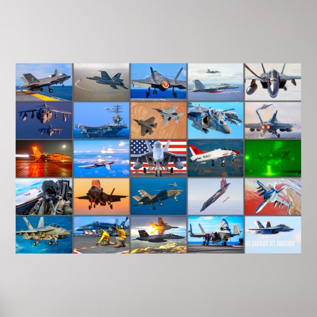 US CARRIER JET AVIATION “MONTAGE” POSTER (Front)