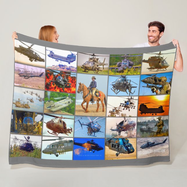 US CAVALRY AVIATION “MONTAGE” FLEECE BLANKET (In Situ)