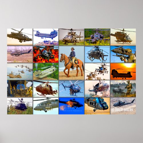 US CAVALRY AVIATION MONTAGE POSTER