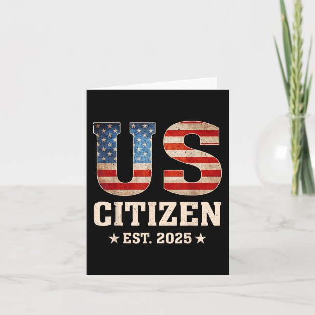 Us Citizen Est 2025 Us Flag New Citizenship Americ Card (Front)