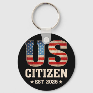 Us Citizen Est 2025 Us Flag New Citizenship Americ Keychain