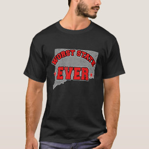 US Citizen Proud America Land Map Worst State Conn T-Shirt