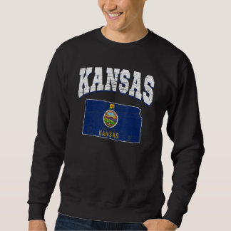Us Citizen Proud America State Flag Land Map Kansa Sweatshirt