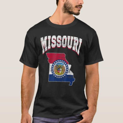Us Citizen Proud America State Flag Land Map Misso T_Shirt