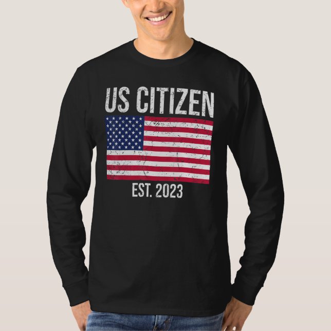 US Citizenship Decoration American New USA Citizen T-Shirt (Front)