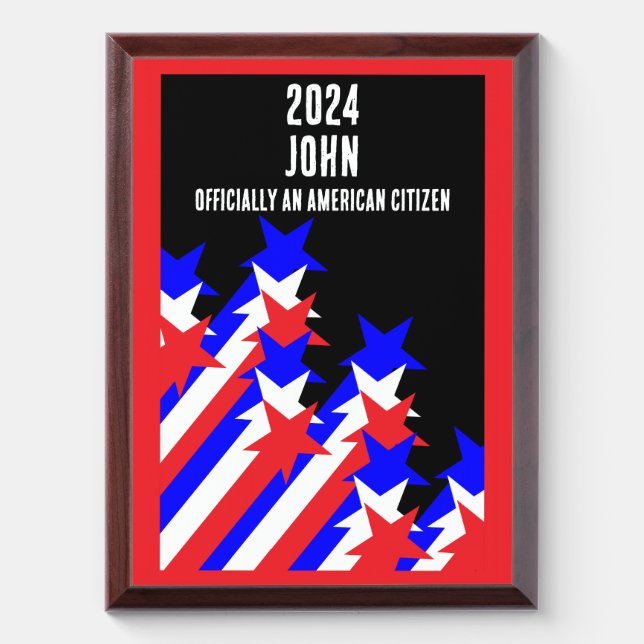 US Citizenship Granted Award Plaque (Vertical)