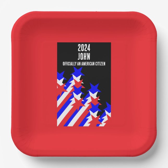 US Citizenship Granted Paper Plates (Front)
