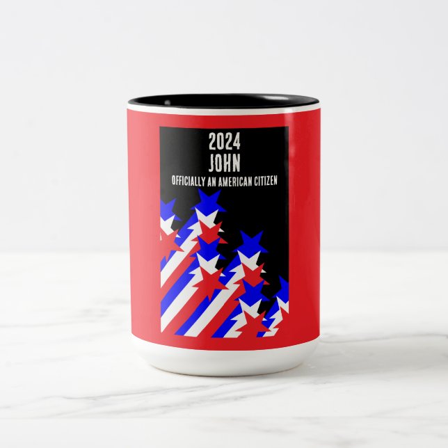 US Citizenship Granted Two-Tone Coffee Mug (Center)