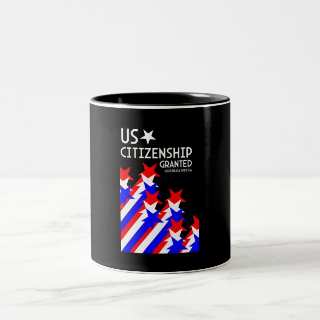 US Citizenship Granted Two-Tone Coffee Mug (Center)