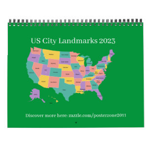US City Landmarks 2023 Calendar