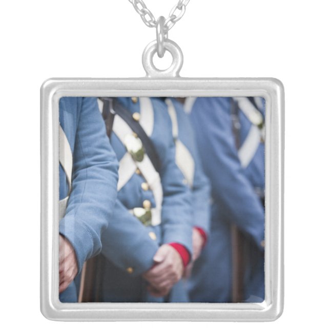 US Civil War-era Marines, military Silver Plated Necklace (Front)