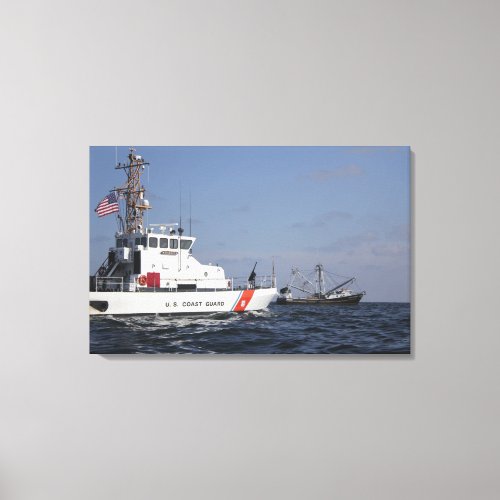 US Coast Guard Cutter Marlin patrols the waters Canvas Print