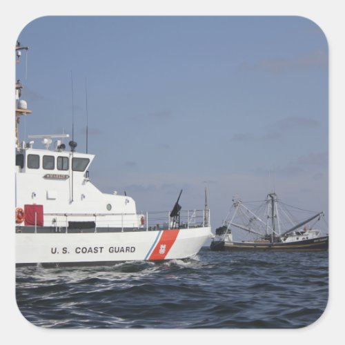 US Coast Guard Cutter Marlin patrols the waters Square Sticker