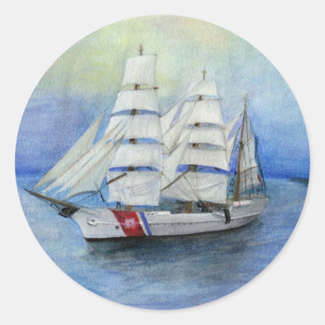 US Coast Guard Ship the Eagle Classic Round Sticker (Front)