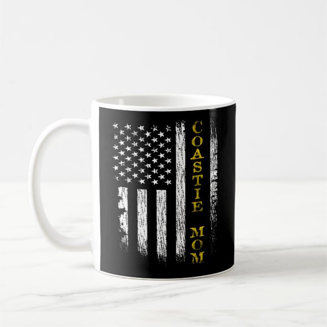 Us Coast Guard Uscg Coastie Mom Flag Coffee Mug (Left)