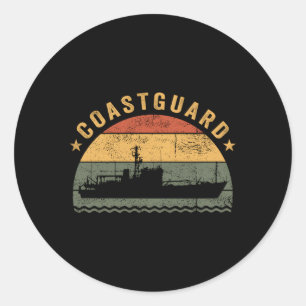 Us Coastguard Veterans Uscg Coast Guard Classic Round Sticker