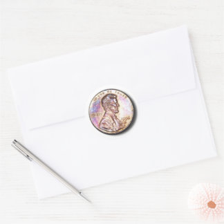 US Coin Penny Classic Round Sticker