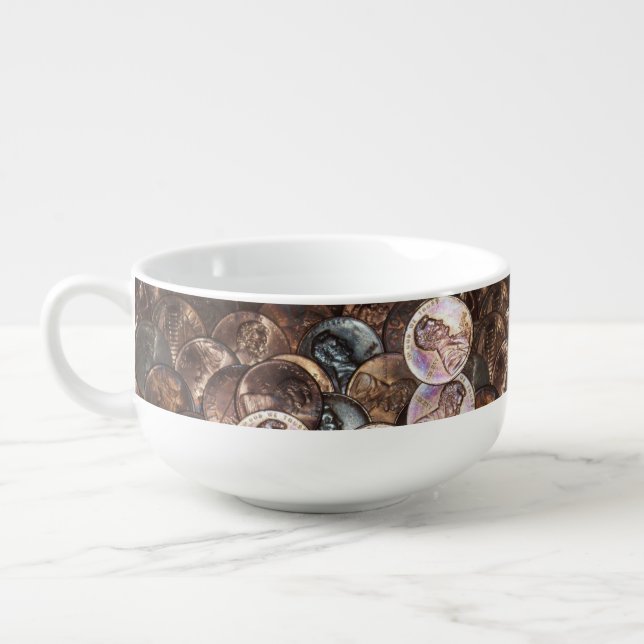 US Coins Pennies  Soup Mug (Right)
