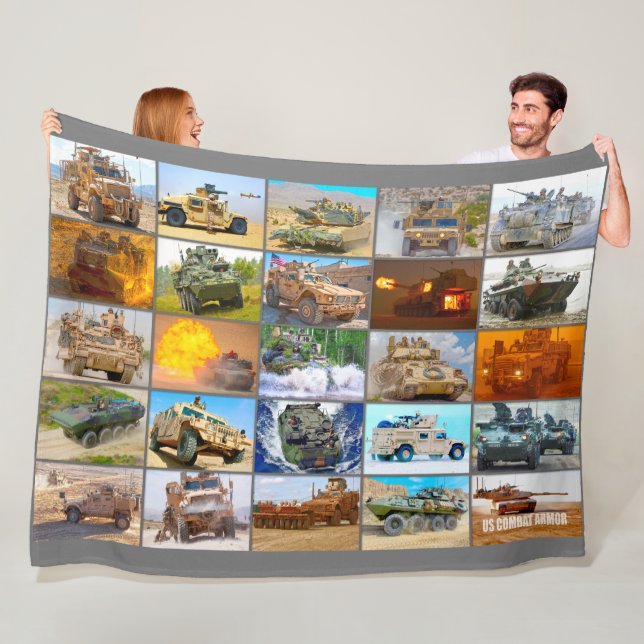 US COMBAT ARMOR “MONTAGE” FLEECE BLANKET (In Situ)