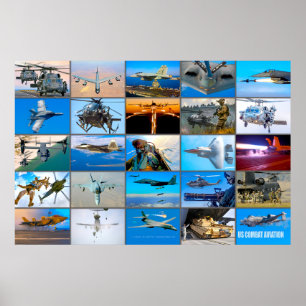 US COMBAT AVIATION “MONTAGE” POSTER