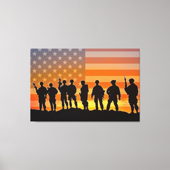 US COMBAT SQUAD 32x48 Canvas Print (Front)