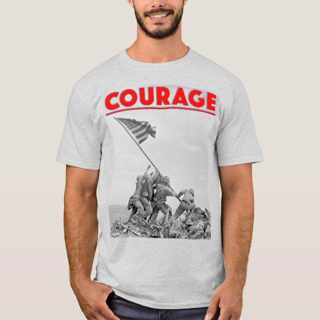US COMBAT SQUAD COURAGE - Battle of Iwo Jima T-Shirt (Front)