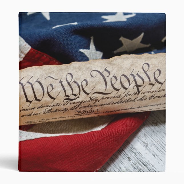US Constitution and Flag 3 Ring Binder (Front)