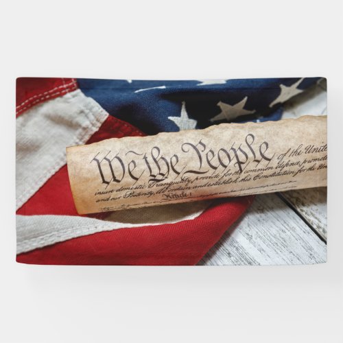 US Constitution and Flag Banner
