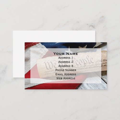 US Constitution and Flag Business Card