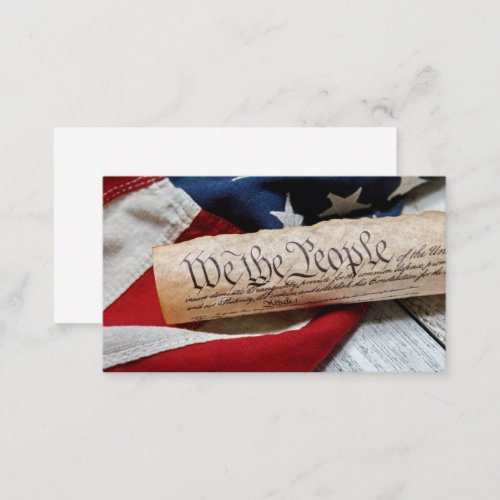 US Constitution and Flag Business Card