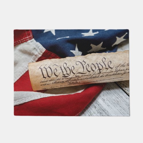 US Constitution and Flag Doormat