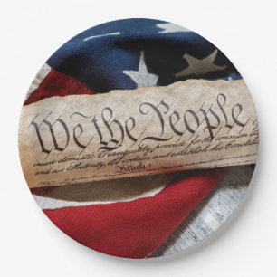 US Constitution and Flag Paper Plates