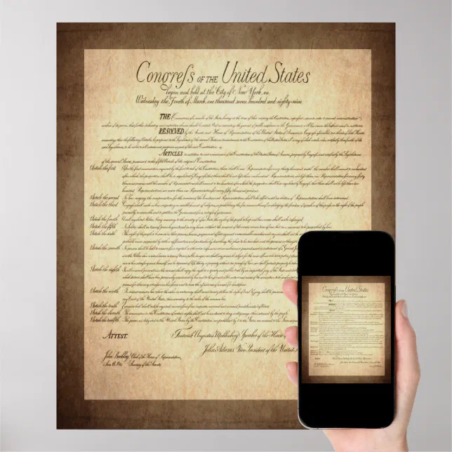 US Constitution Bill of Rights Poster | Zazzle