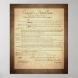 Us Constitution Bill Of Rights Poster at Zazzle