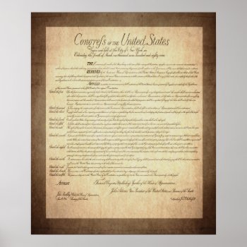 Us Constitution Bill Of Rights Poster by cowboyannie at Zazzle