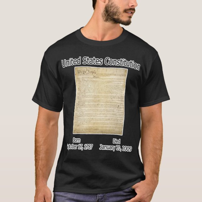 US Constitution Died 1/20/09 T-Shirt (Front)