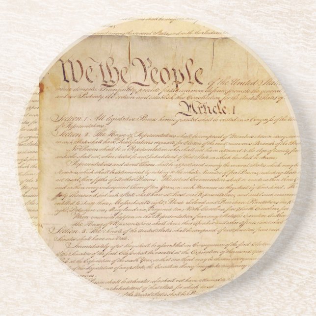 US CONSTITUTION DRINK COASTER (Front)