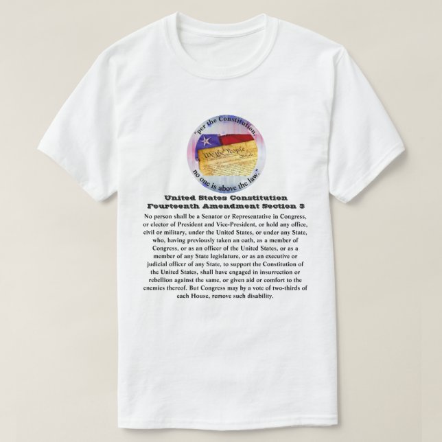US Constitution Fourteenth Amendment Section 3 T-Shirt (Design Front)
