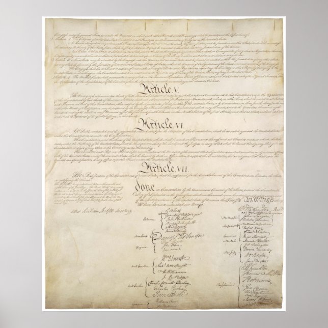 US. Constitution Page 4 Poster (Front)
